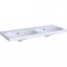 Lavabo double ACANTO 1200x480mm sans trou de robinetterieavec trop plein blanc m KeraTect