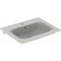 Lavabo pour meuble Geberit Renova Plan, 60x48cm, troude robinetterie au centre, Blanc