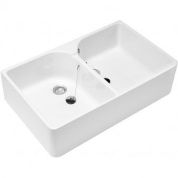 O.novo, Articles spéciaux, 795 x 220 x 500 mm,avec trop-plein, En porcelaine sanitaire Blanc