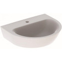 Lavabo Geberit Renova, 55x45cm, troude robinetterie au centre, sans trop-plein, Blanc