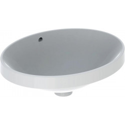 Lavabo à encastrer VariForm oval 500x400mm sans trou de robinetterieavec trop plein blanc KT