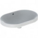Lavabo à encastrer VariForm elliptique 600x400mm sans trou de robinetterieavec trop plein blanc KT