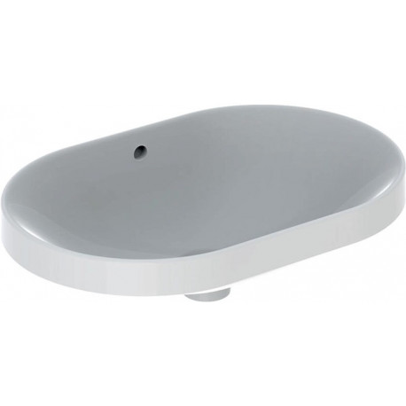 Lavabo à encastrer VariForm elliptique 600x400mm sans trou de robinetterieavec trop plein blanc KT