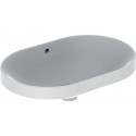 Lavabo à encastrer VariForm elliptique 600x400mm sans trou de robinetterieavec trop plein blanc KT