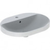 Lavabo à encastrer VariForm elliptique 600x450mm avec trou pour robinetavec trop plein blanc KT