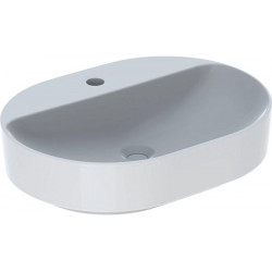 Lavabo VariForm elliptique 600x450mm avec trou pour robinet sans trop plein blanc KT