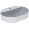 Lavabo VariForm elliptique 600x450mm avec trou pour robinet sans trop plein blanc KT