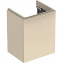 Meuble bas Geberit Smyle Square pour lave-mains,avec une porte: Largeur 49.2cm, Hauteur 61.7cm, Profondeur 40.6cm, sable gris/laqué très brillant, sable gris / thermopoudré mat, Largeur de lavabo:50cm, Charnières à droite 
