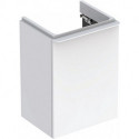 Meuble bas Geberit Smyle Square pour lave-mains,avec une porte: Largeur 44.2cm, Hauteur 61.7cm, Profondeur 35.6cm, blanc / laqué très brillant, blanc alpin / thermopoudré mat, Largeur de lavabo:45cm, Charnières à droite 