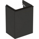 Meuble bas Geberit Smyle Square pour lave-mains,avec une porte: Largeur 44.2cm, Hauteur 61.7cm, Profondeur 35.6cm, gris velouté / laqué mat, gris velouté / thermopoudré mat, Largeur de lavabo:45cm, Charnières à droite 