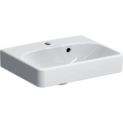 Lave-mains GE Smyle Squadroite45x36cm avec trou pour robinetterie. avec trop-plein. asym.. KeraTect
