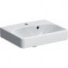 Lave-mains GE Smyle Squadroite45x36cm avec trou pour robinetterie. avec trop-plein. asym.. KeraTect