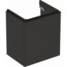 Meuble bas Geberit Smyle Square pour lavabo,avec une porte: Largeur 53.6cm, Hauteur 61.7cm, Profondeur 43.3cm, gris velouté / laqué mat, gris velouté / thermopoudré mat, Largeur de lavabo:55cm, Charnières à gauche 