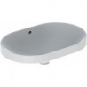 Lavabo à encastrer VariForm elliptique 600x400mm sans trou de robinetterieavec trop plein blanc