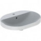 Lavabo à encastrer VariForm elliptique 600x450mm avec trou pour robinetavec trop plein blanc