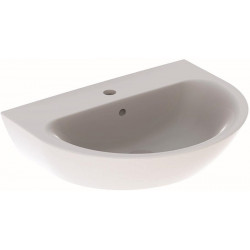 Lavabo Geberit Renova, 65x50cm, troude robinetterie au centre, Blanc