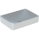 Vasque à poser Geberit VariForm rectangulaire, 55x40cm, sans troude robinetterie, sans trop-plein, Blanc