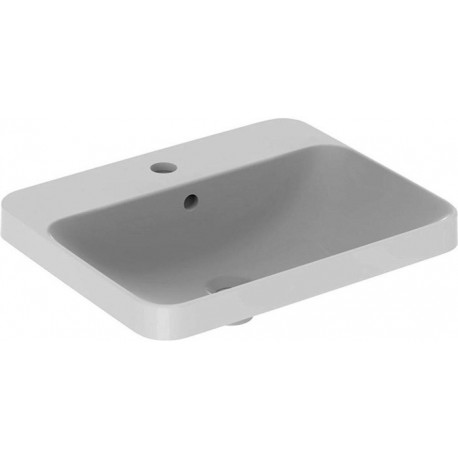 Lavabo à encastrer VariForm rectangulaire 550x450mm avec trou pour robinetavec trop plein blanc