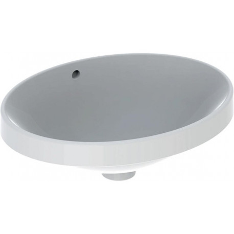 Lavabo à encastrer VariForm oval 500x400mm sans trou de robinetterieavec trop plein blanc