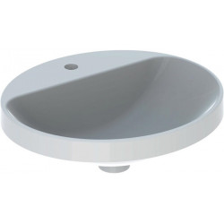 Lavabo à encastrer VariForm oval 500x450mm avec trou pour robinet sans trop plein blanc