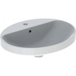 Lavabo à encastrer VariForm oval 550x450mm avec trou pour robinetavec trop plein blanc