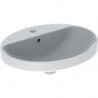 Lavabo à encastrer VariForm oval 550x450mm avec trou pour robinetavec trop plein blanc