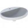 Lavabo à encastrer VariForm oval 550x450mm avec trou pour robinet sans trop plein blanc