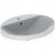Lavabo à encastrer VariForm oval 600x480mm avec trou pour robinetavec trop plein blanc