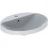 Lavabo à encastrer VariForm oval 600x480mm avec trou pour robinetavec trop plein blanc