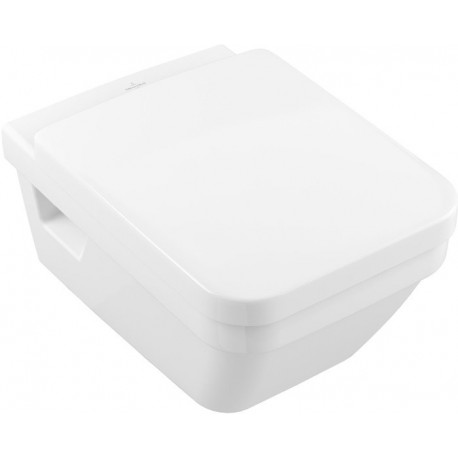 Architectura, Cuvette à fond creux, 370 x 530 mm, Rectangulaire, DirectFlush, modèle suspendu, sortie horizontale, En porcelaine sanitaire Blanc CeramicPlus