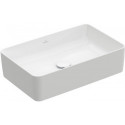 Collaro, Vasques à poser, 560 x 360 mm, Rectangulaire, pour robinetterie murale ou robinetterie surélevée, sans plage de robinetterie, sans trop-plein, Stone White CeramicPlus