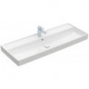 Collaro, Plans de toilette, 1200 x 470 mm, Rectangulaire, Modèle déposé, pour robinetterie à 3 trou s, troude robinetterie central percé,avec trop-plein, TitanCeram, Stone White CeramicPlus