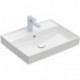 Collaro, Lavabos muraux, 600 x 470 mm, Rectangulaire, Modèle déposé, pour robinetterie murale, sans troude robinetterie, sans trop-pleinsur , Blanc CeramicPlus