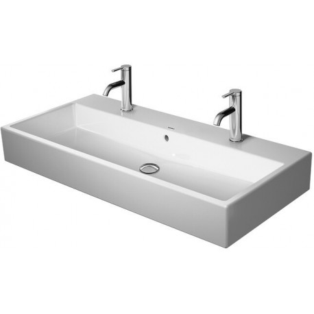 Lavabo Duravit VERO AIRavec plage de robinettrie 2 trous de robinetterie geschl 1000x470mmavec trop plein we