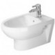 Bidet mural DURASTYLE BASICavec trop plein plage de robinettrie 370x540mm 1 trou de robinetterie blanc 
