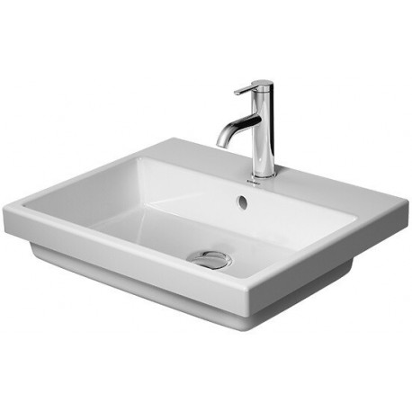 Lavabo à encastrer DURAVIT VERO AIRavec trop plein plage de robinettrie 550x455mm 1 trou de robinetterie blanc
