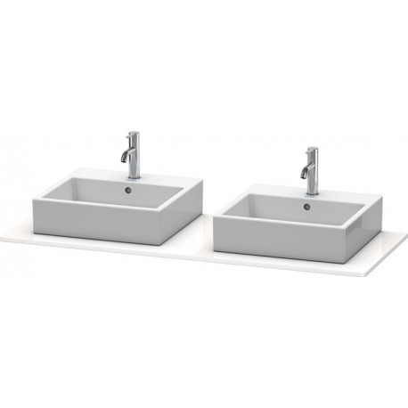 Console Duravit XSQUAREavec 2 découpes 16x1400x550mm blanc semi-brillant