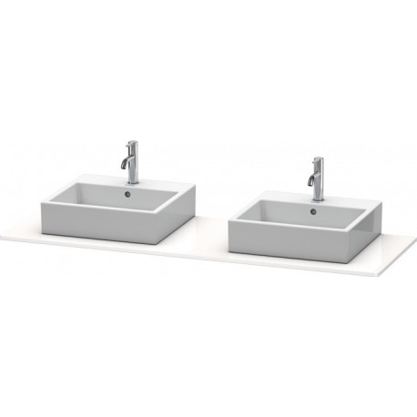 Console Duravit XSQUAREavec 2 découpes 16x1600x550mm blanc brillant lack
