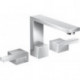Mélongeur lavabo 130 3 trou s, coupe diamant, bonde push-open chroméé