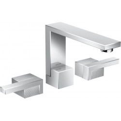 Mélongeur lavabo 130 3 trou s, coupe diamant, bonde push-open chroméé