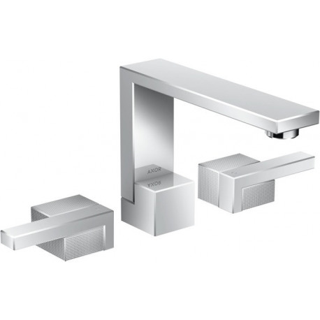 Mélongeur lavabo 130 3 trou s, coupe diamant, bonde push-open chroméé