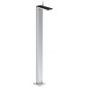 mitigeur de lavabo encastré au sol, bonde push-open chromée/verre noir
