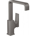mitigeur de lavabo 230 poignée manette, bonde Push-Open noir chromé brossé