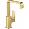mitigeur de lavabo 230 poignée manette, bonde Push-Open aspect doré poli