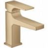 mitigeur de lavabo 100 poignée manette bec court, bonde Push-Open bronze brossé