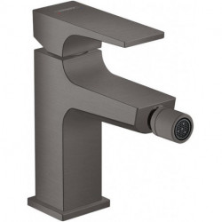mitigeur bidet poignée manette, bonde Push-Open noir chromé brossé
