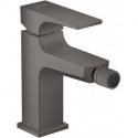 mitigeur bidet poignée manette, bonde Push-Open noir chromé brossé