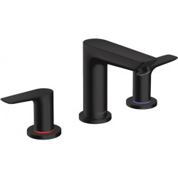 Mélongeur de lavabo 150, 3 trou s,avec tirette et vidage noir mat