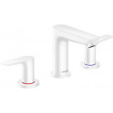 Mélongeur de lavabo 150, 3 trou s,avec tirette et vidage blanc mat
