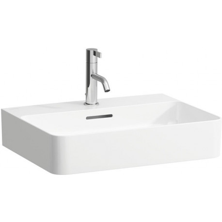 Vasque à poser VAL 550 x 420 mm avec trop-plein, design 3 trous pour robinetterie, blanc mat LAUFEN